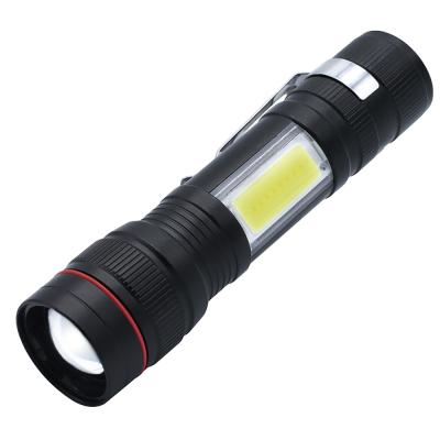 China Outdoor Emergency Industrial Coba Led Torch Cob Side Light Multifunctional Rechargeable Built-in 18650 Battery Buzzer With Belt Clip High Power Flashlight for sale