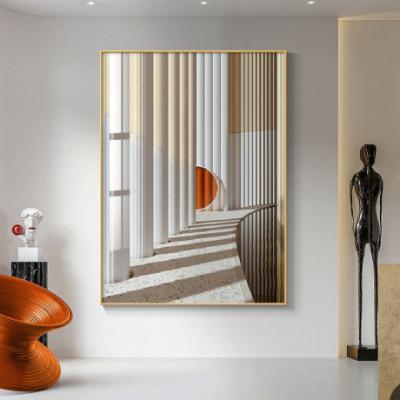 China Modern Hotel Artwork Pattern Room Minority Wall Painting Geometric Abstract Decoration Architectural Print Space for sale