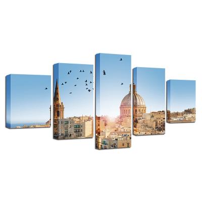 China Modern China Supplies Modern Art 5 Panel For Living Room Canvas Wall Art Painting for sale