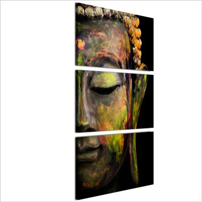 China Modern Framed Modern Buddha Print On Canvas 3 Panels Abstract Wall Art Canvas for sale