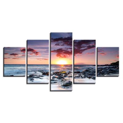 China Modern New Products Amazon Customized Forest Modern 5 Panel Canvas Wall Art Decor for sale