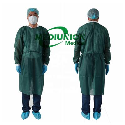 China Waterproof Disposable Isolation Gown Medical Nonwoven Protective Clothing for sale