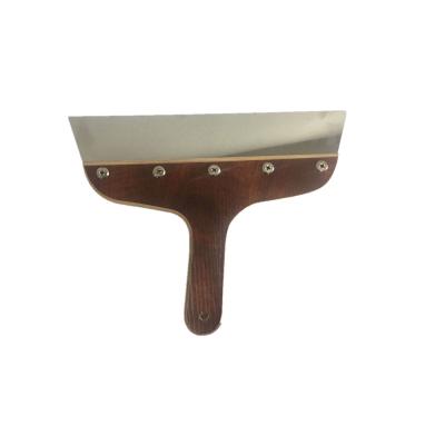 China Stainless Steel OEM Cheap Price Wallpaper Scraper Flexible Putty Knife With Wooden Handle for sale