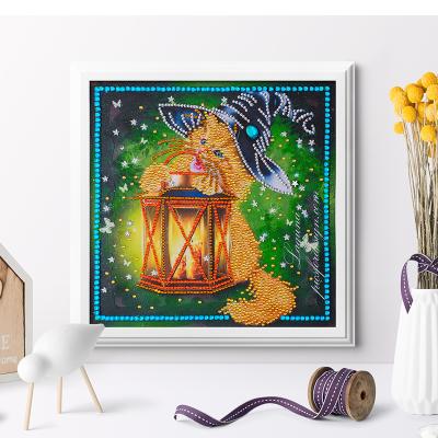 China Classic Customized Modern Accessories Quilting High Quality Wolf Angel With Frame Diamond Painting for sale