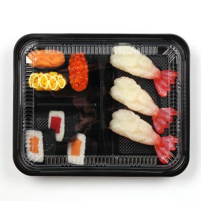 China Japanse wegwerpplastic met deksel Vijf dozen met fruit Fastfood doos Verpakking Takeout verpakking Doos Sushi Lu Te koop