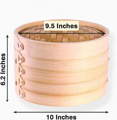 China La ronda de bambú amistosa de la cesta del vapor de Eco forma el vapor de bambú de la comida de 10 pulgadas en venta