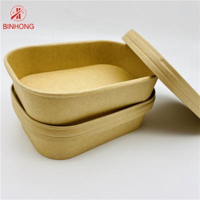 China Eco Vriendschappelijke Beschikbare 750ml Kraftpapier Document Voedselcontainer Te koop