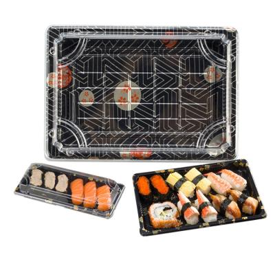 China Envases para llevar del sushi plástico reciclable con la tapa clara en venta