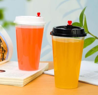 China Tazas plásticas disponibles Vasos de impresión de encargo 16oz 500ml de Juice Tea PP del batido de leche en venta