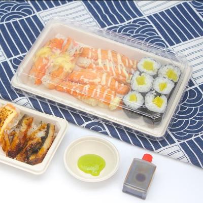 China Compostable biodegradável amigável de Eco da caixa de embalagem do sushi do bolo à venda