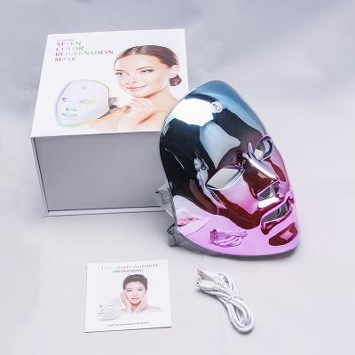 China Skin Tightening 2021 Newest USB Charged 7 Color Led Light Therapy Facial Mask Pdt Light Therapy Machine for sale