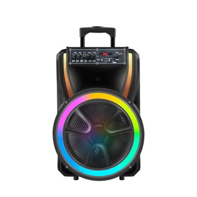 China BT Altavoces Pasif Large Portable Bocina Trolley DJ Karaoke Speaker Wireless Dancing Partybox Wireless Function Drawbar for sale