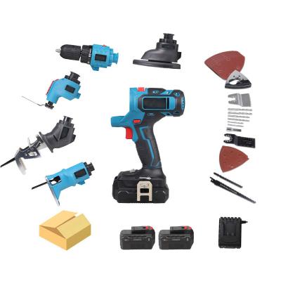 China DIY 5 in 1 Cordless Power Tools Drill Kit Set Brushless Power Drill Combo Recopricating Jig Saw Saw Oscillating Tool zu verkaufen