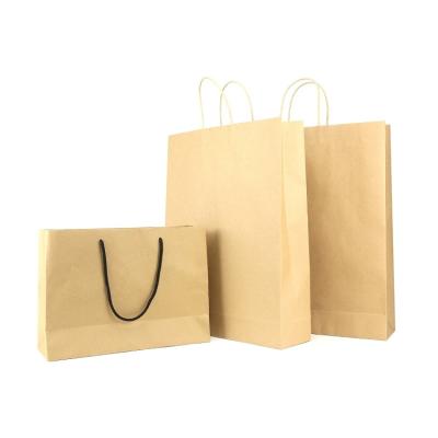 China Food Grade Recyclable Disposable Durable Food Take Away Die Cut Handle Brown Paper Bag for sale