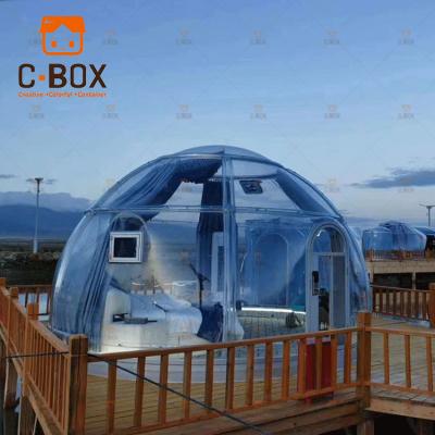 China Water Proof / Fireproof Igloo Geodesic Dome Kit Home Outdoor Glamping Prefab Dome Chamber for sale