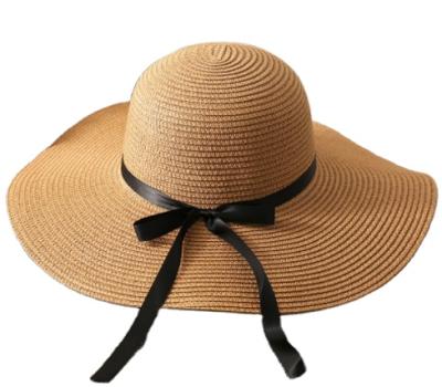 China Summer Natural Woman Beach Hat Straw Hat Seaside Vacation Sun Small Cool Folding Hat for sale