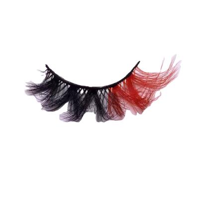 China Thick Exaggerated Handmade Pairs Of Mink Comfort Color False Eyelashes New Color False Eyelashes Single Eyelashes for sale