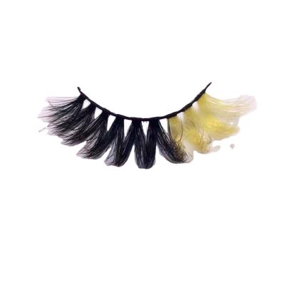 China New Arrival Clear Band Faux Mink Eyelashes Vegan Color Vegan Lashes colored band eyelashes for sale