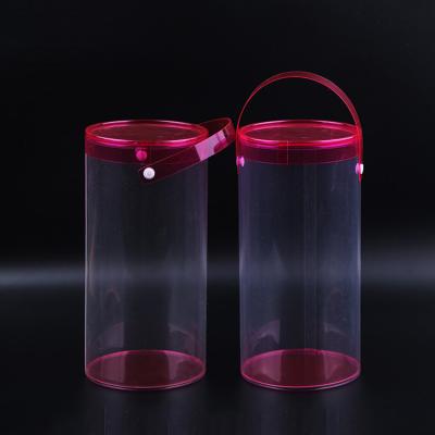 China Recycled PVC Hot Toy Materials New Products Round Plastic Packaging Box With Handle For Ping Pong Ball Storage for sale