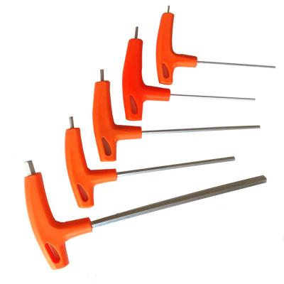 China CRV Furniture Repair Metric Flat Head T-Handle Plastic Allen Hex Key Steel for sale