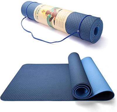 China Foam Tape Factory Custom Printed LOGO Eco Friendly Natural Rubber Non Slip Non Slip Double Layer Tape Non Toxic Yoga Mat Price for sale