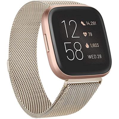 China Versa Magnetic Wristband Stainless Steel Loop Metal Loop Smart Watch Milanese Strap compatible with versa/versa lite/versa2/3 for sale