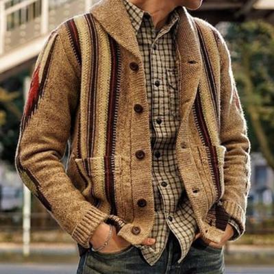 China High Quality Long Sleeve Fashion Custom Knitted Plus Size Mens Cardigan Sweaters Coat for sale