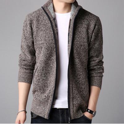 China Anti-wrinkle 2021 autumn and winter sweater mock neck men's casual style knitwear cardigan zipper sweater for sale