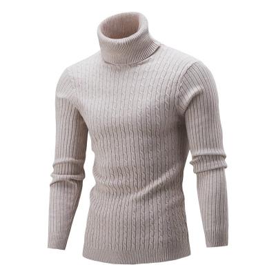 China Anti-Wrinkle Sale Turtle Neck Polyester Cotton Warm Winter Knitted Sweater Pullover For Men for sale