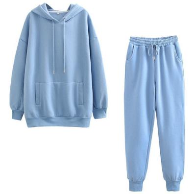 China Loungewear Latest Arrival Casual Long Sleeve Women Casual Long Pants Pulls Over Hoodie Set for sale