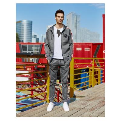 China Jiaer-Mens Breathable Spring Summer Sets Custom Logo 2022 2 Piece Zipper Hoodies Sportswear Tracksuits Polyester Set Plus Size Men Sets for sale