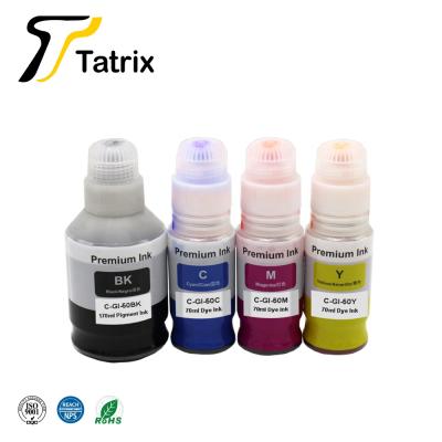 China Eco-friendly Compatible Tatrix GI-50 GI-50PGBK GI-50C GI-50M GI-50Y Bottle Refill Water Based Bulk Ink For Canon PIXMA G5050 for sale