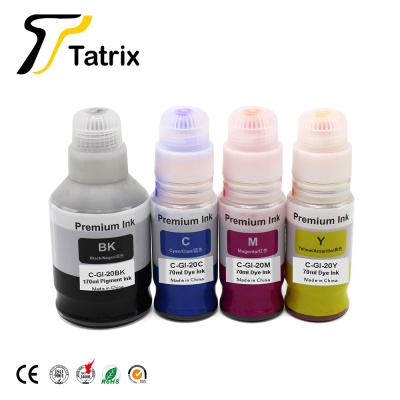 China Eco-friendly Tatrix GI20 Compatible Water Based GI 20 Bottle Refill Inkjet Bulk Ink GI-20 For Canon PIXMA G5020 G6020 G7020 for sale