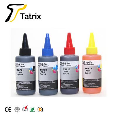 China Tatrix T6721 T6722 T6723 T6724 Eco-friendly Premium Compatible Color Bottle Refill Bulk Inkjet Water Based Ink For Epson L220 L1300 for sale