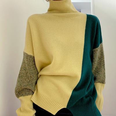 China Anti-Wrinkle Warm Spring Style Thickened Woman Knitted Sweater Autumn Women Turtleneck Top For Women for sale