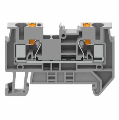 China WANJIE Din Rail GUV Flattening One Entry and Spring Terminal Block 4mm (GUV4-102) 26-18awg for sale