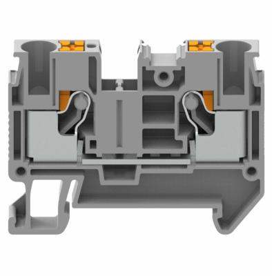 China WANJIE Din Rail GUV Flattening One Entry and Spring Terminal Block 6mm (GUV6-102) 26-18awg for sale