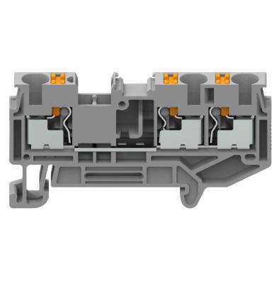 China WANJIE Din Rail GUV Flattening One Entry and Spring Two Terminal Block (GUV4-103) 26-18awg for sale