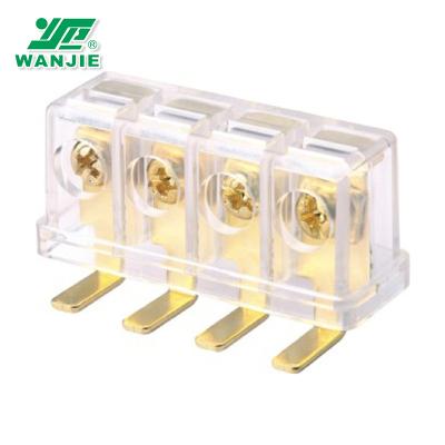 China WANJIE 300V Transparent Barrier Terminal Block 11mm Pitch (EMT-4) 11 - A.W.G. 20 for sale