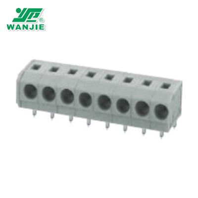 China Wanjie 5.0mm Pitch PCB Spring Terminal Block WJ235B-5.0 22-18awg for sale