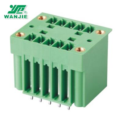 China Wanjie 3.5mm Dual Tier 3.81mm Vertical Header Terminal Block With Nuts WJ15EDGVHM-3.5/3.81 Other for sale