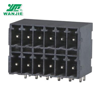 China Two Line Header 2X 3.5mm High Temperature Pluggable Terminal Block WJ15EDGRHB-THT-3.5/3.81 24-16awg for sale