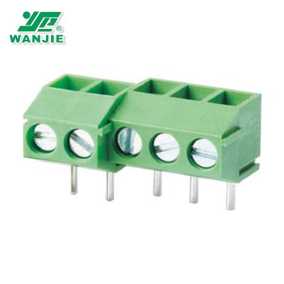 China Wanjie Pitch 3.96mm Right Angle PCB Screw Terminal Block WJ396R-3.96 24-18awg for sale