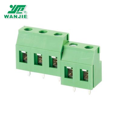 China Wanjie 7.5mm 7.62mm Pitch Screw Terminal Block Terminal Block WJ130-7.5/7.62 26-12awg for sale