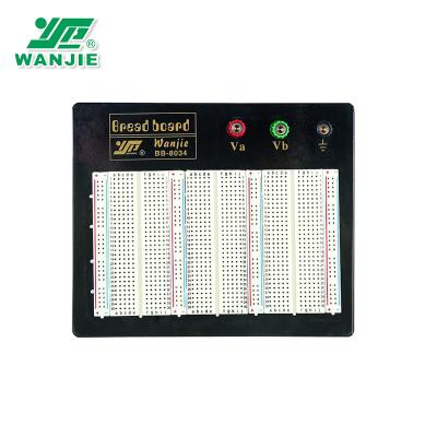 China Wanjie Plastic Solderless Breadboard High Quality ABS 1100 Dots With Black Plate BB-8034 for sale