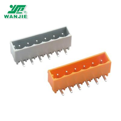 China Copper Alloy Plated Wanjie 5.0mm CUL Listed Male Header With PCB Vertical Rack WJ0402-02 for sale