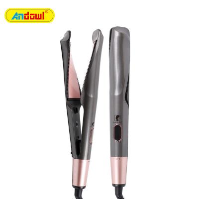 China Safety ANDOWL 2 in 1 Ceramic Flat Hair Iron with Swivel Adjustable Temperature and Salon Curling Iron for sale