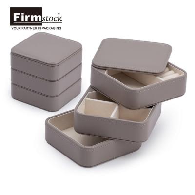 China Small Jewelry Organizer Plastic Leather Case Modern Leather Jewelry Storage Box for sale