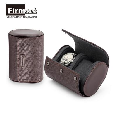 China Luxury Cardboard+Leather+Velvet Watch Roll Case Custom Logo Insert Pillow Material Leather Watches Fixed Storage Pickup Bag Case for sale