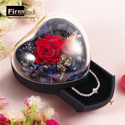 China Glass Jewelry Packaging Small Flower Box Set Ring Boxes Jewelery Drawer Velvet Transparent Flower Earring Gift for sale